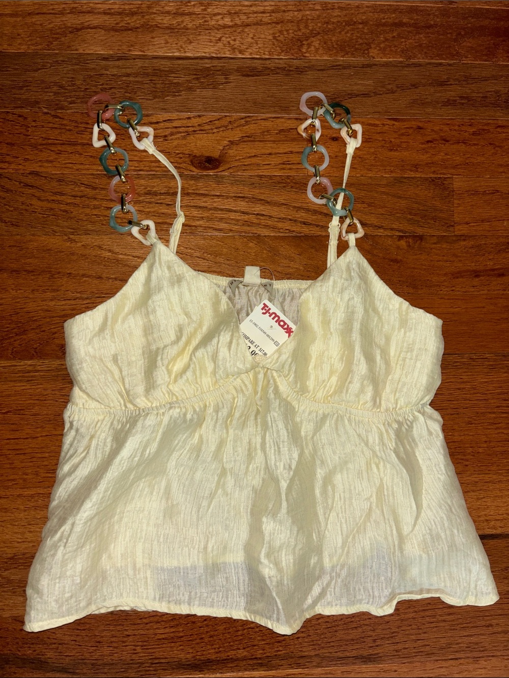 NWT TJ Maxx Thirty Thirty Butter Yellow Baby Doll Top Women’s Size Medium
